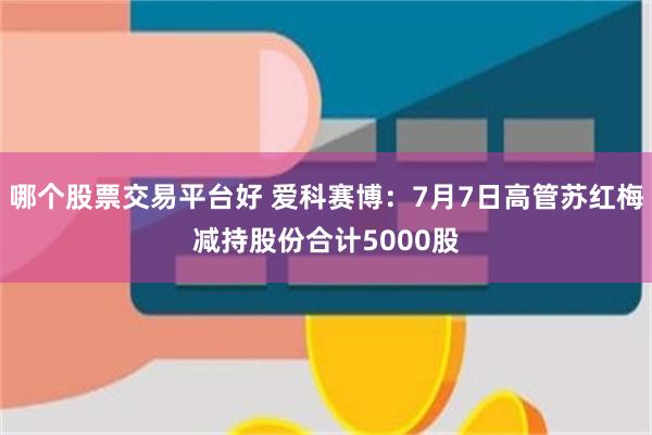 哪个股票交易平台好 爱科赛博：7月7日高管苏红梅减持股份合计5000股