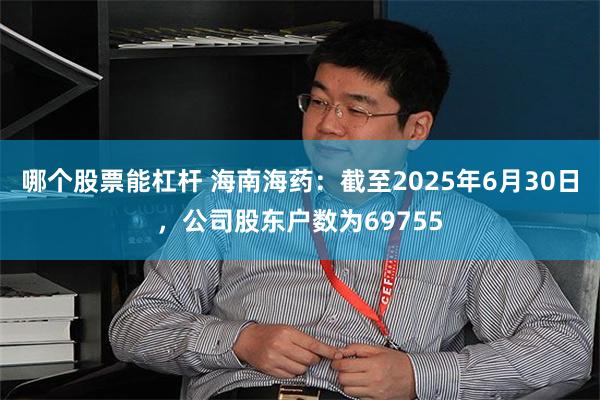 哪个股票能杠杆 海南海药：截至2025年6月30日，公司股东户数为69755