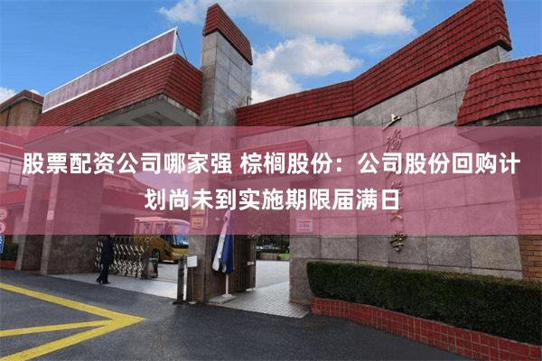 股票配资公司哪家强 棕榈股份：公司股份回购计划尚未到实施期限届满日