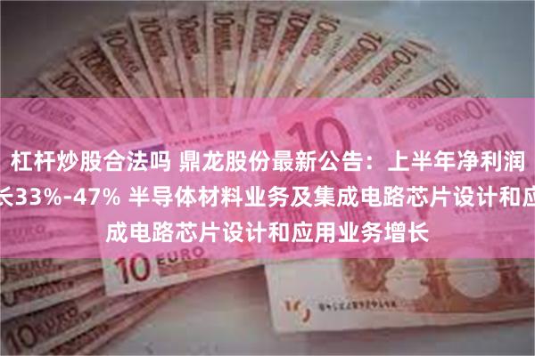 杠杆炒股合法吗 鼎龙股份最新公告：上半年净利润预计同比增长33%-47% 半导体材料业务及集成电路芯片设计和应用业务增长