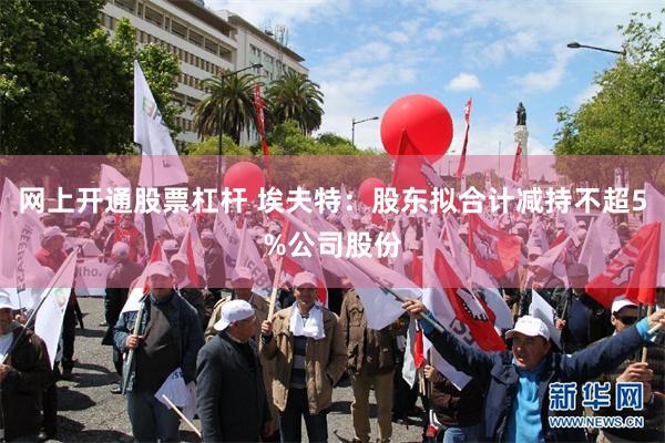 网上开通股票杠杆 埃夫特：股东拟合计减持不超5%公司股份