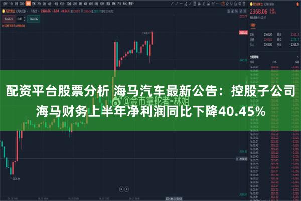 配资平台股票分析 海马汽车最新公告：控股子公司海马财务上半年净利润同比下降40.45%