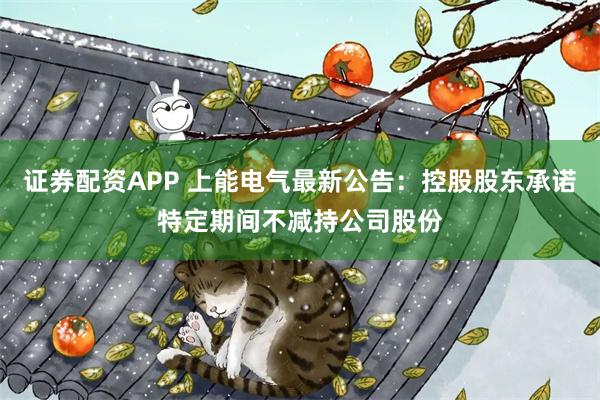 证券配资APP 上能电气最新公告：控股股东承诺特定期间不减持公司股份