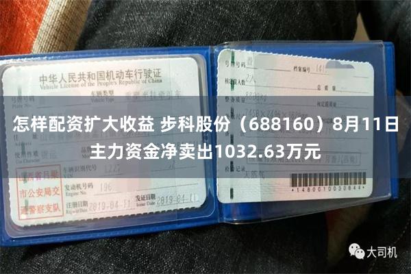 怎样配资扩大收益 步科股份（688160）8月11日主力资金净卖出1032.63万元