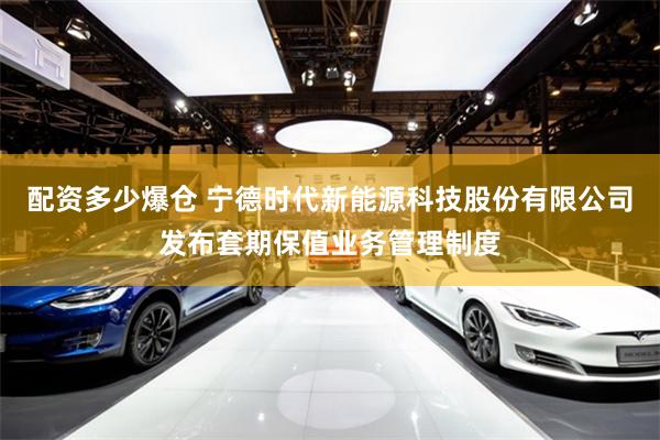 配资多少爆仓 宁德时代新能源科技股份有限公司发布套期保值业务管理制度