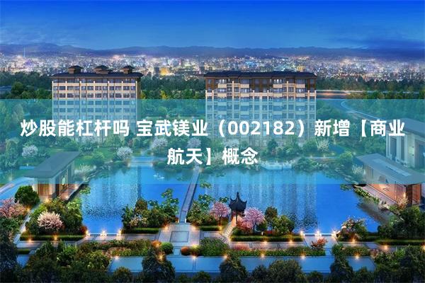 炒股能杠杆吗 宝武镁业（002182）新增【商业航天】概念