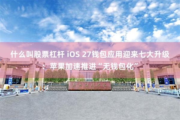 什么叫股票杠杆 iOS 27钱包应用迎来七大升级：苹果加速推进“无钱包化”