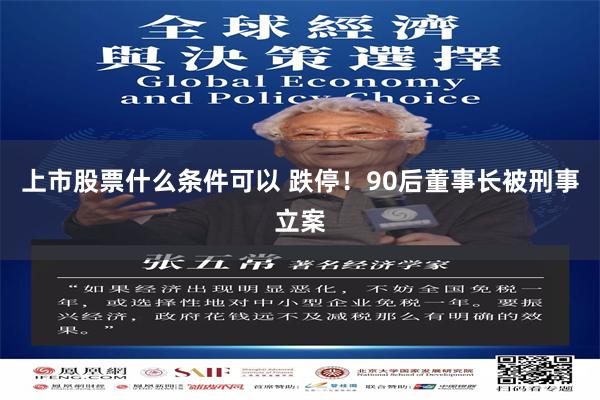 上市股票什么条件可以 跌停！90后董事长被刑事立案
