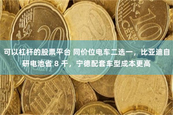 可以杠杆的股票平台 同价位电车二选一，比亚迪自研电池省 8 千，宁德配套车型成本更高