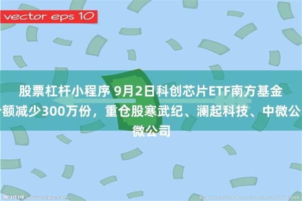 股票杠杆小程序 9月2日科创芯片ETF南方基金份额减少300万份，重仓股寒武纪、澜起科技、中微公司