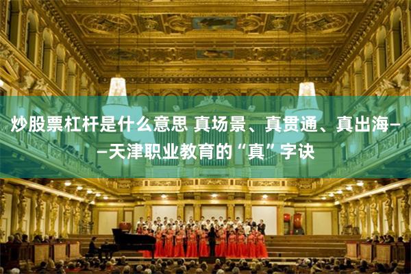 炒股票杠杆是什么意思 真场景、真贯通、真出海——天津职业教育的“真”字诀